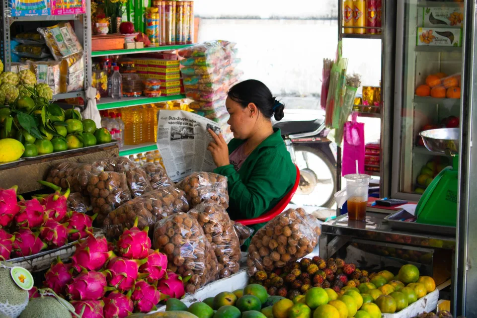Khu bán hàng tại Hạ Vy